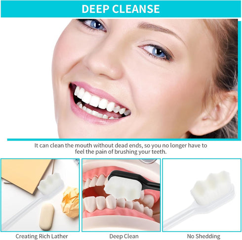 4Pcs Soft Bristle Toothbrush Soft Micro Nano Toothbrush with 20000 Bristles Extra Soft Toothbrush for Sensitive Teeth Soft Manual Toothbrush for A...